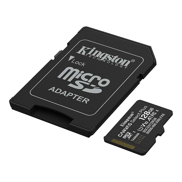 Фото - Карта памяти Kingston Canvas Select Plus Gen3 microSDXC 128GB Class 10 UHS-I U1 V10 A1 + SD-adapter (SDCS3/128GB)