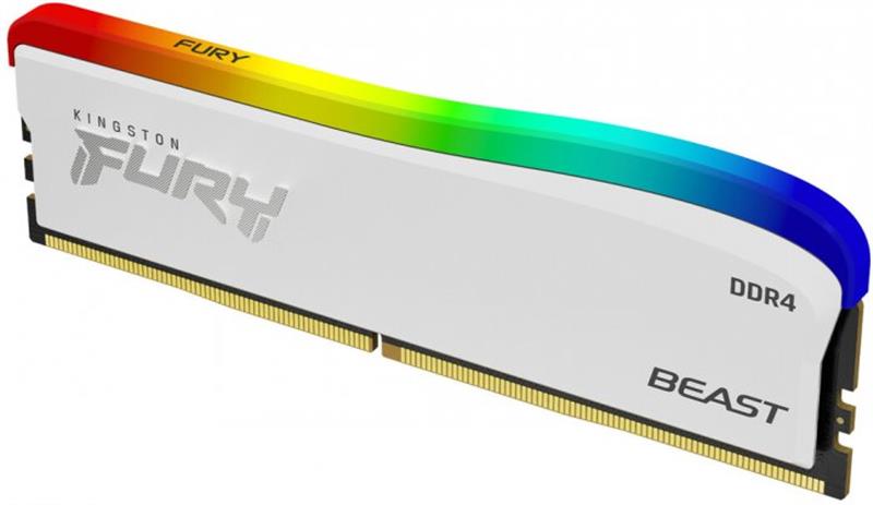Фото - Уценка - Память DDR Kingston DDR4 16GB 3600 MHz Fury Beast White RGB (KF436C18BWA/16)