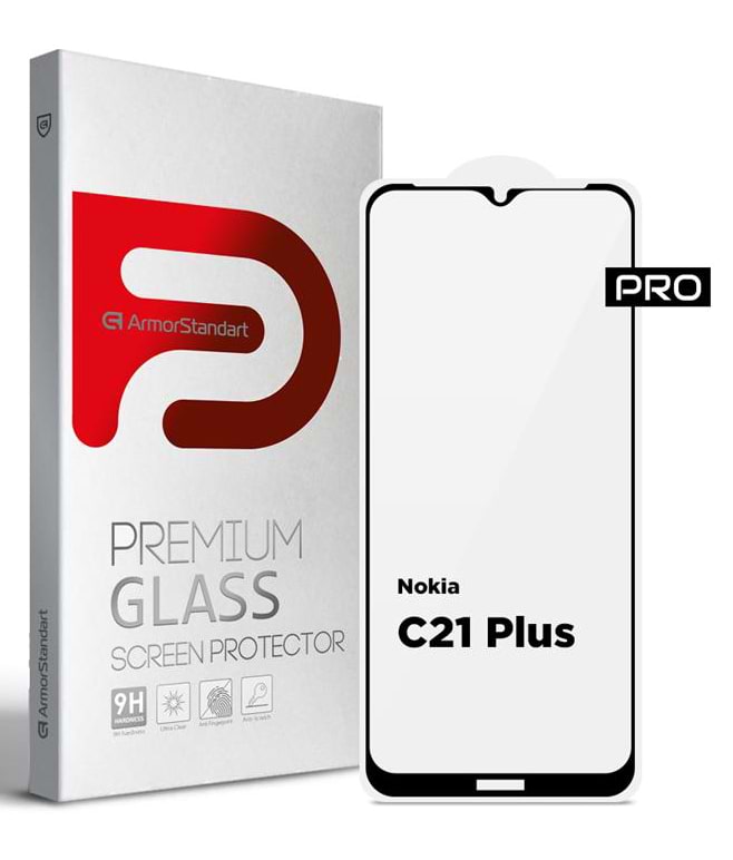 Защитное стекло для смартфона Armorstandart for Nokia C21 Plus Black (ARM62198)