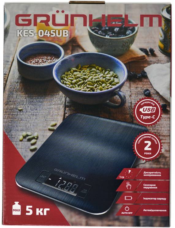 Фото - Ваги кухонні Grunhelm KES-045UB