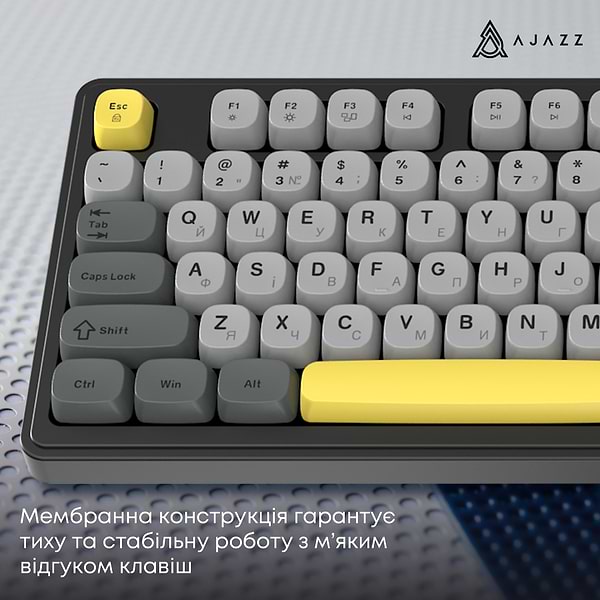 Фото - Клавиатура проводная игровая Ajazz AF98 Black Gray Yellow (AF98-BGY)