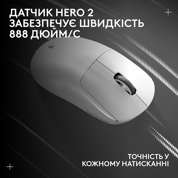 Фото - Миша бездротова ігрова Logitech G Pro X Superlight 2 LightSpeed White (910-006638)