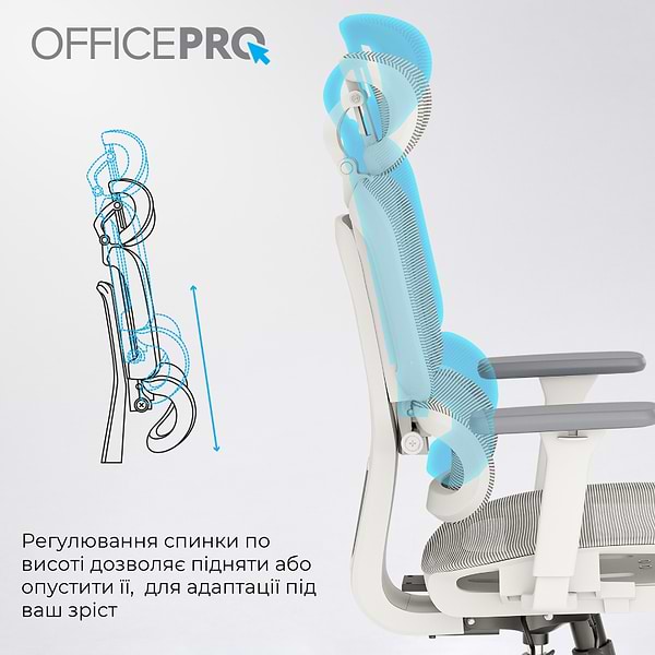 Фото - Крісло офісне OfficePro Skyline (OC680-W-LG-LG) White/Light Gray