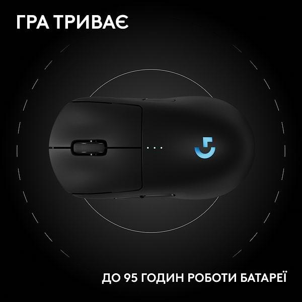 Фото - Миша бездротова ігрова Logitech G Pro 2 LightSpeed Wireless/USB Black + оновлений приймач 8kHz (991-000559)