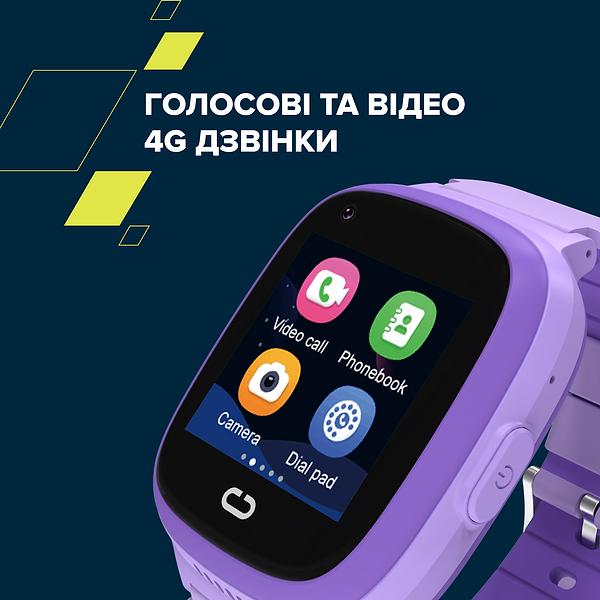 Фото - Детские часы Canyon Sunny KW-48 Video 4G GPS Games Music Violet (CNE-KW48VL)