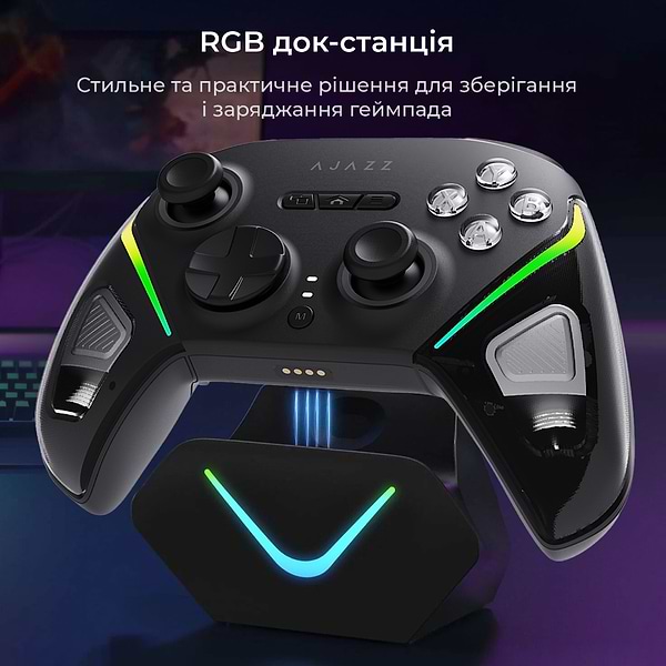 Фото - Геймпад Ajazz 2.4G/BT/USB (Switch/PC/iOS/Android) RGB Black (GP100S-B)