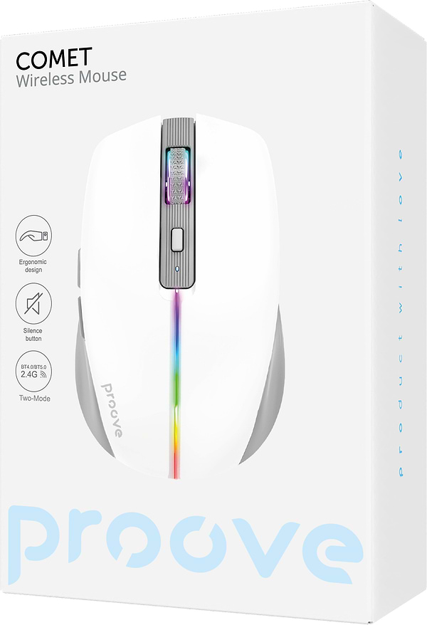 Фото - Мышь беспроводная игровая Proove Comet White (WMCM00022002)