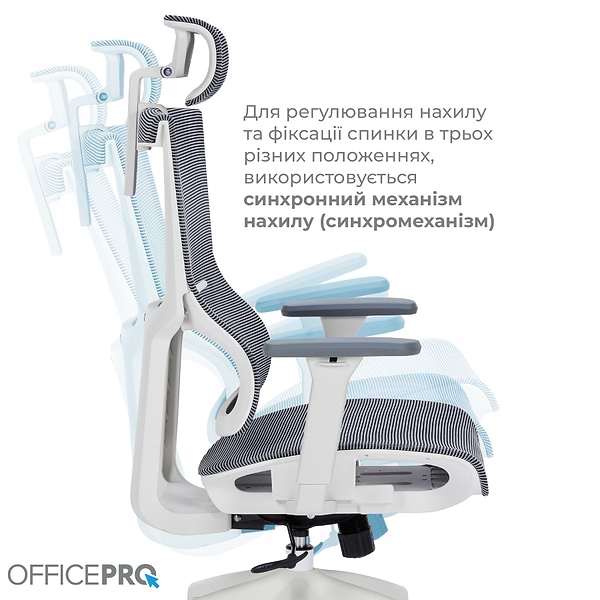 Фото - Кресло офисное OfficePro Elegant (OC660-W-DG-DG) White/Dark Gray