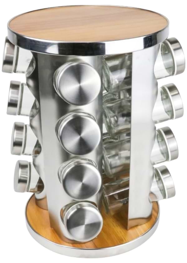 Фото - Набір ємностей для спецій і приправ Love You Home на підставці, що крутиться 16 од. (61032)