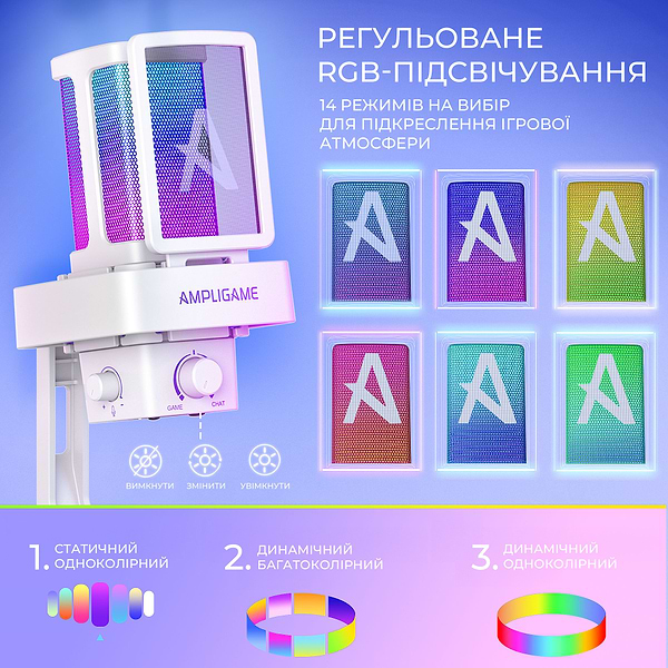 Фото - Мікрофон до комп'ютера Fifine Ampligame Q8PROW USB White