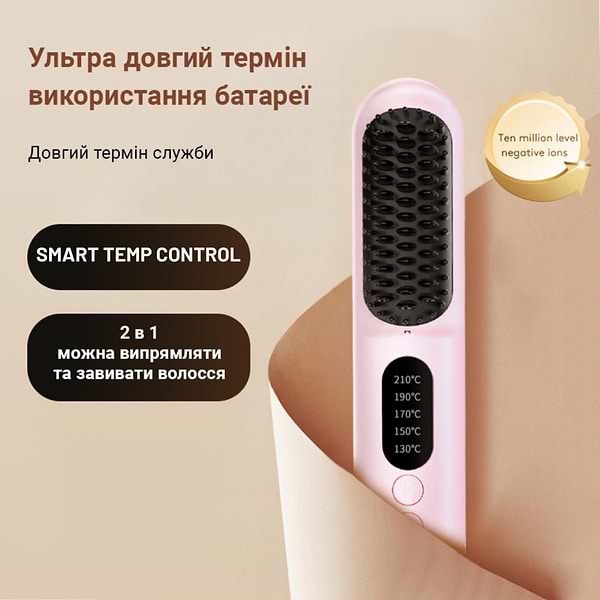 Фото - Выпрямитель волос AIMED Wireless Hair Straightener Pink (AI-HStraight_Wireless_pin)