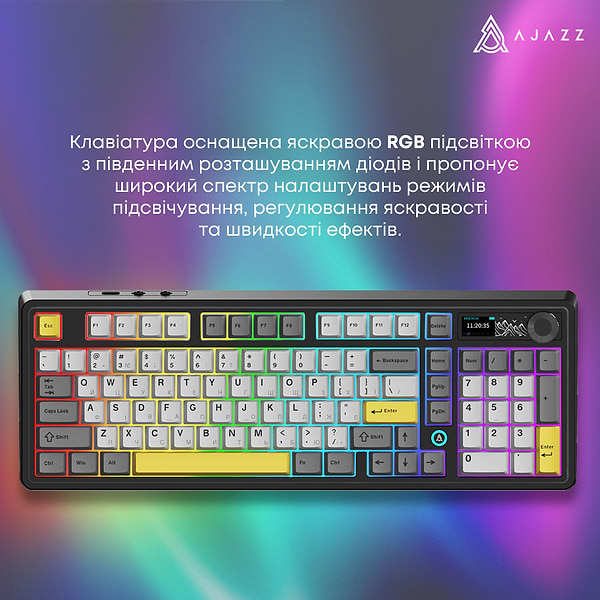 Фото - Клавіатура бездротова ігрова Ajazz AK980 Clear Sky (AK980-CS-BGY)