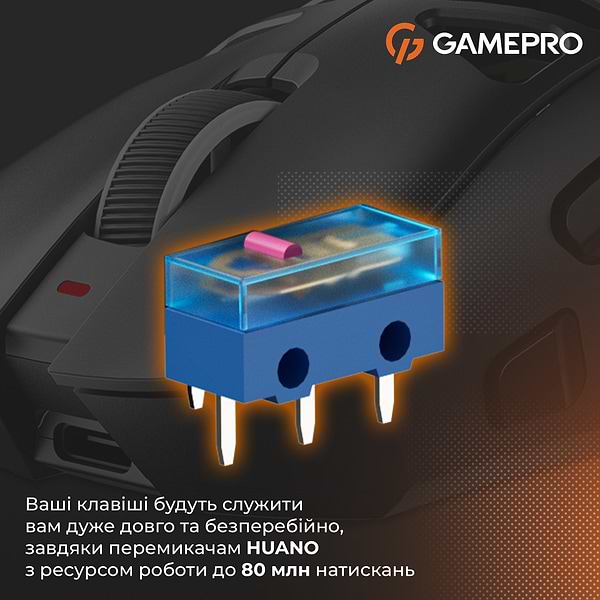 Фото - Мышь беспроводная игровая GamePro Genesis Spider Wireless/Bluetooth/USB PixArt PAW3311 Sensor Black (GM870B)
