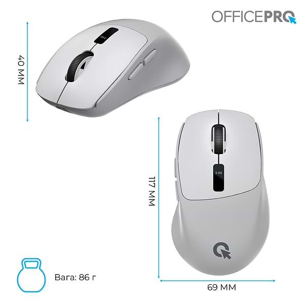 Фото - Мышь беспроводная OfficePro Silent Click Wireless Gray (M398G)