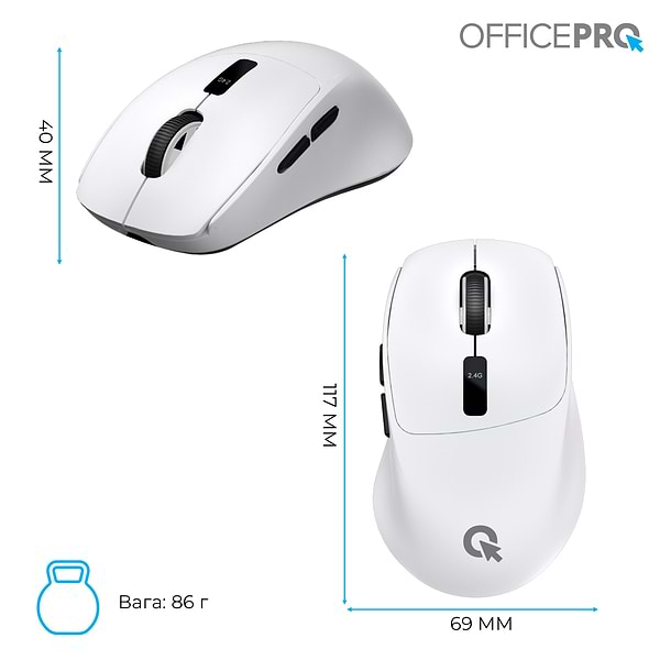 Фото - Мышь беспроводная OfficePro Silent Click Wireless White (M398W)