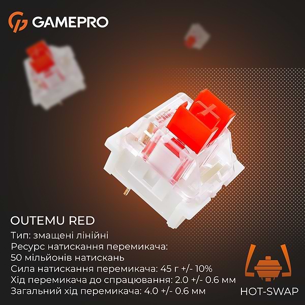 Фото - Клавиатура проводная GamePro Genesis Joker Outemu Red Swithes USB White (MK124W)