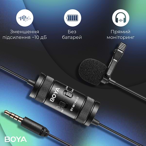 Фото - Микрофон для смартфона Boya BY-M1 Pro II Black