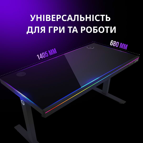 Фото - Стіл комп'ютерний Lorgar PRO 80G Glass Black (LRG-DP80G)