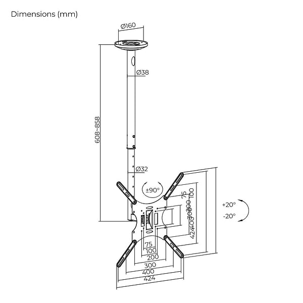 Фото - Крепление потолочное iTECH CELB 202R
