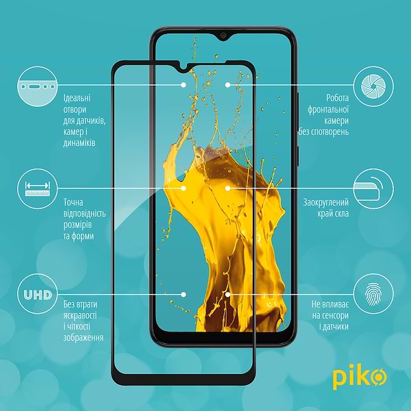 Фото - Захисне скло для смартфону Piko Full Glue for Samsung A03 Black (1283126521645)
