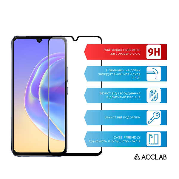 Фото - Защитное стекло для смартфона ACCLAB Full Glue for VIVO V21 (1283126528422)