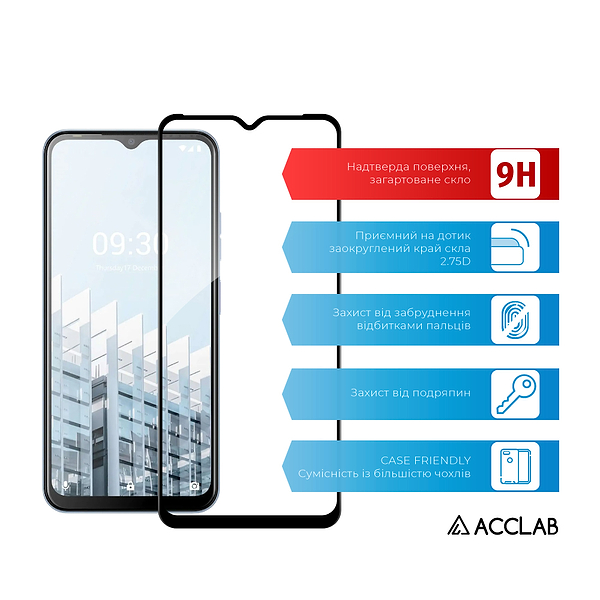 Фото - Захисне скло для смартфону ACCLAB Full Glue for Tecno Pop 6 Pro Black (1283126551581)