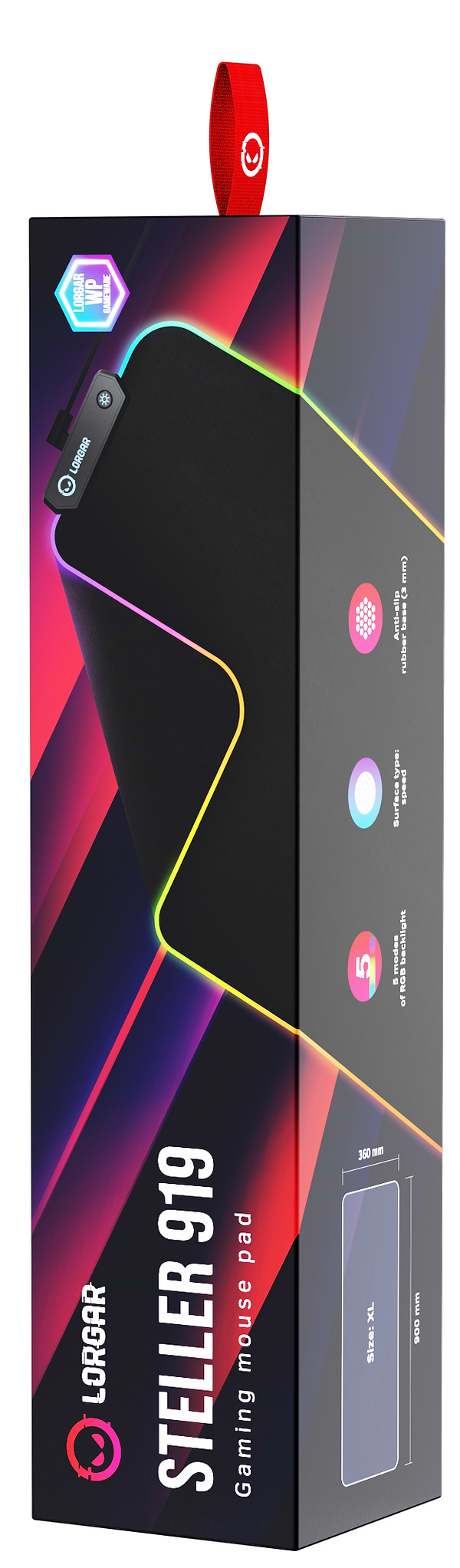 Фото - Килимок для миші ігровий Lorgar Steller 919 RGB USB Gaming (LRG-GMP919)
