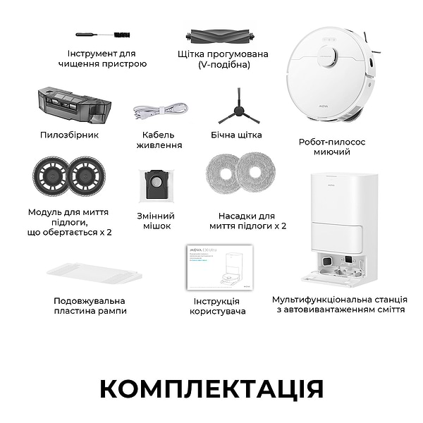 Фото - Робот-пылесос моющий Mova E30 Ultra (RLE51SE)