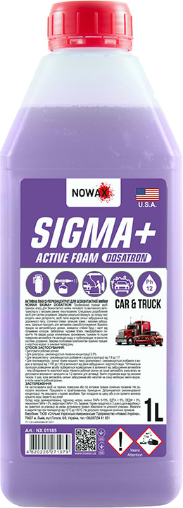 Піна для мийки авто NOWAX суперконцентрат для безконтактної мийки Sigma + Active Foam Dosatron 1 л (NX01185)