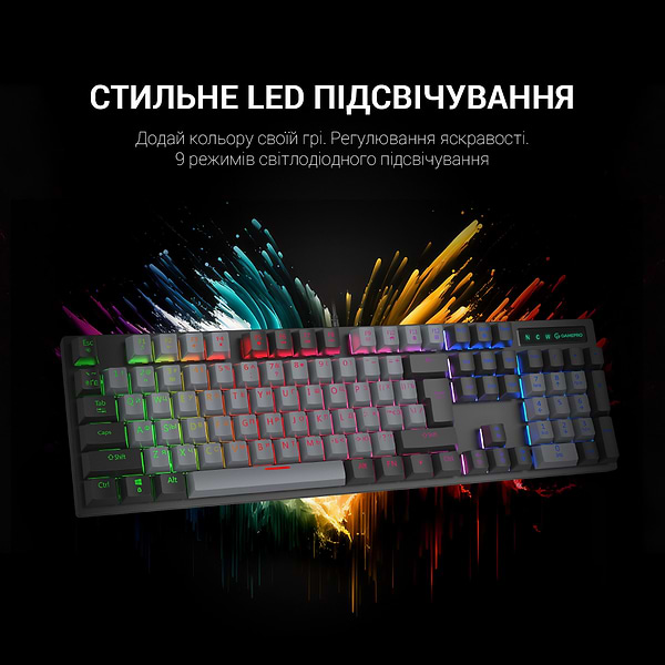 Фото - Клавиатура проводная игровая GamePro LED USB (MK105B)