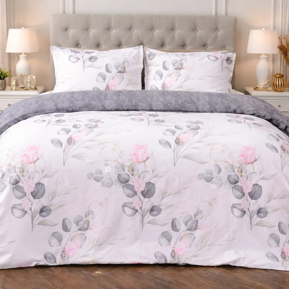 Комплект постельного белья MirSon 143х210 см Поплін 00-7 Pink Flowers (2200009706578)