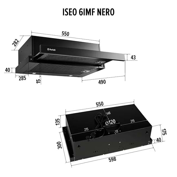 Фото - Витяжка вбудована Perfelli ISEO 6IMF NERO