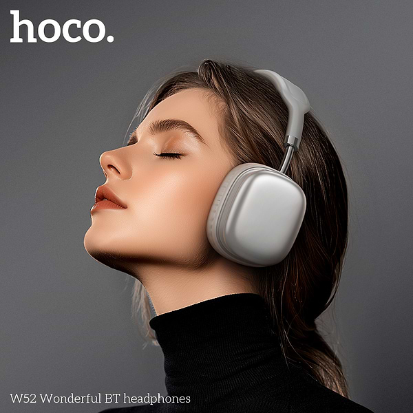 Фото - Наушники накладные беспроводные HOCO W52 Silver (6942007646550)