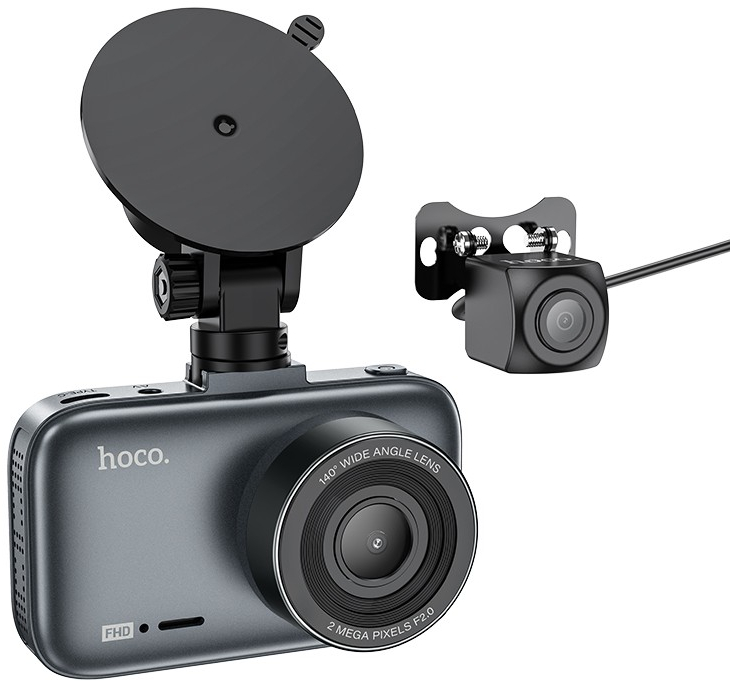 Видеорегистратор HOCO DV6 Driving recorder with 3'' display (with rear camera) (6942007619745) - Фото 1
