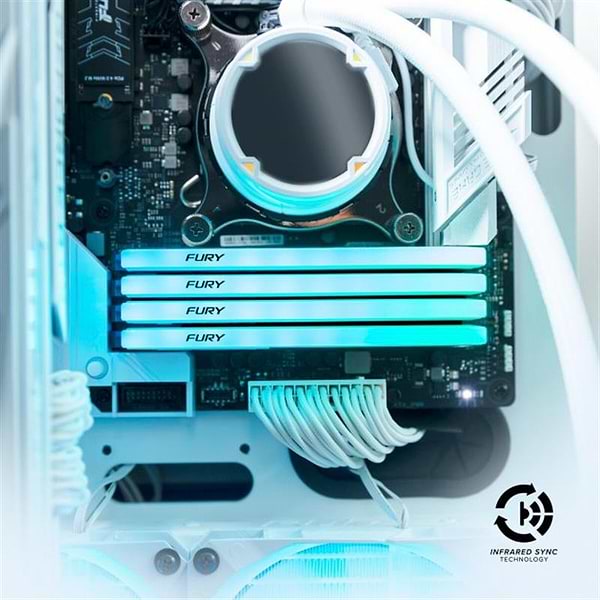 Фото - Уценка - Память DDR Kingston DDR4 16GB 3600 MHz Fury Beast White RGB (KF436C18BWA/16)