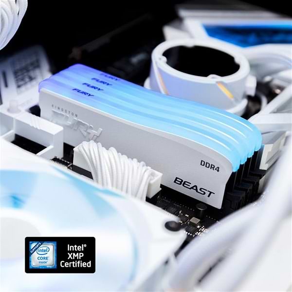 Фото - Уценка - Память DDR Kingston DDR4 16GB 3600 MHz Fury Beast White RGB (KF436C18BWA/16)