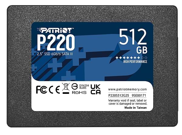 Фото - SSD-накопичувач внутрішній Patriot P220 512GB 2.5" SATAIII TLC (P220S512G25)