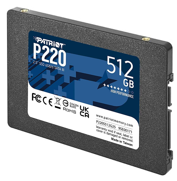 Фото - SSD-накопичувач внутрішній Patriot P220 512GB 2.5" SATAIII TLC (P220S512G25)