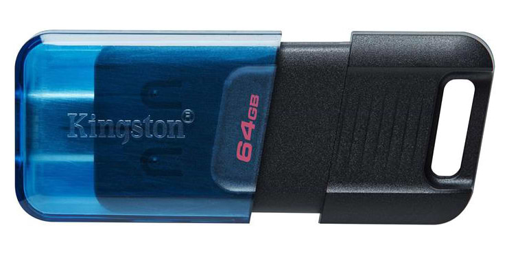 Флеш USB Kingston 3.2 64GB Type-C DataTraveler 80 M Blue/Black (DT80M/64GB)