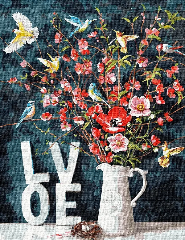 Фото - Картина по номерам Ideyka "С любовью" 40 * 50 см (KHO3119) Фото - Картина по номерам Ideyka "С любовью" 40 * 50 см (KHO3119)