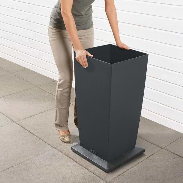 Фото - Розумний квітковий вазон Lechuza 40/75 Кубіко Сірий (13158)