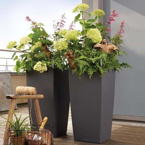 Фото - Розумний квітковий вазон Lechuza 40/75 Кубіко Сірий (13158)