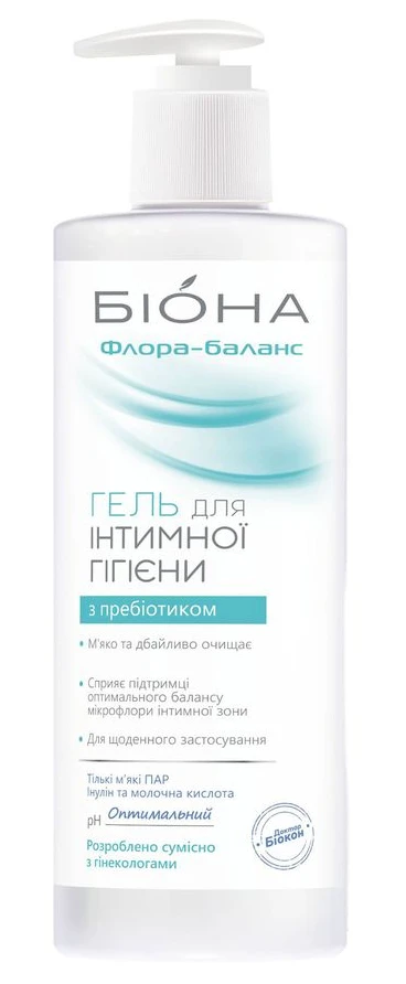 Гель для интимной гигиены Біокон Биона Флора-баланс Мягкий с пребиотиком 275 мл (4823110303726)