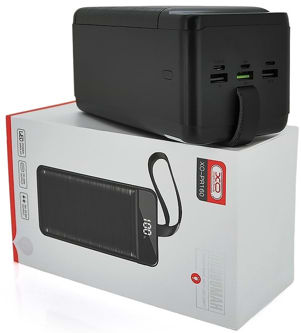 Фото - Батарея мобильная XO 80000mAh 20W Black (XO-PR160)