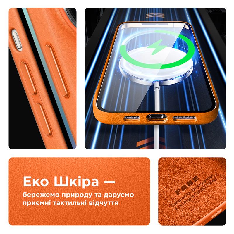 Фото - Чохол для смартфону Armorstandart Fake Leather for Apple iPhone 14 Golden Brown (ARM64457)