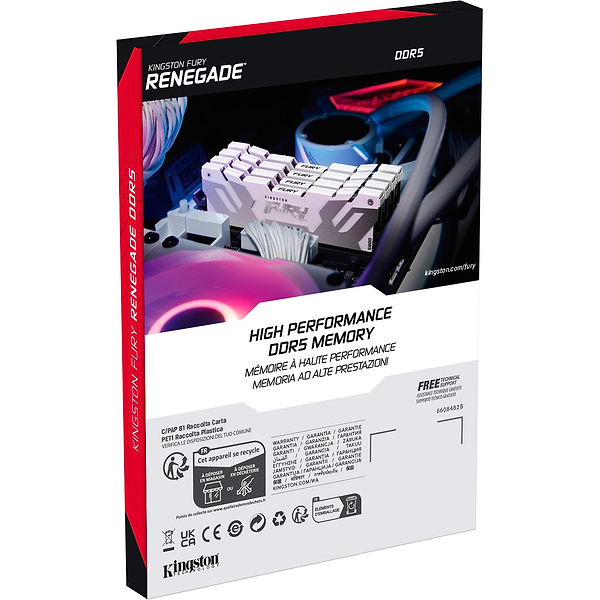 Фото - Память DDR Kingston Fury Renegade White DDR5 2x16GB/6800 (KF568C36RWK2-32)