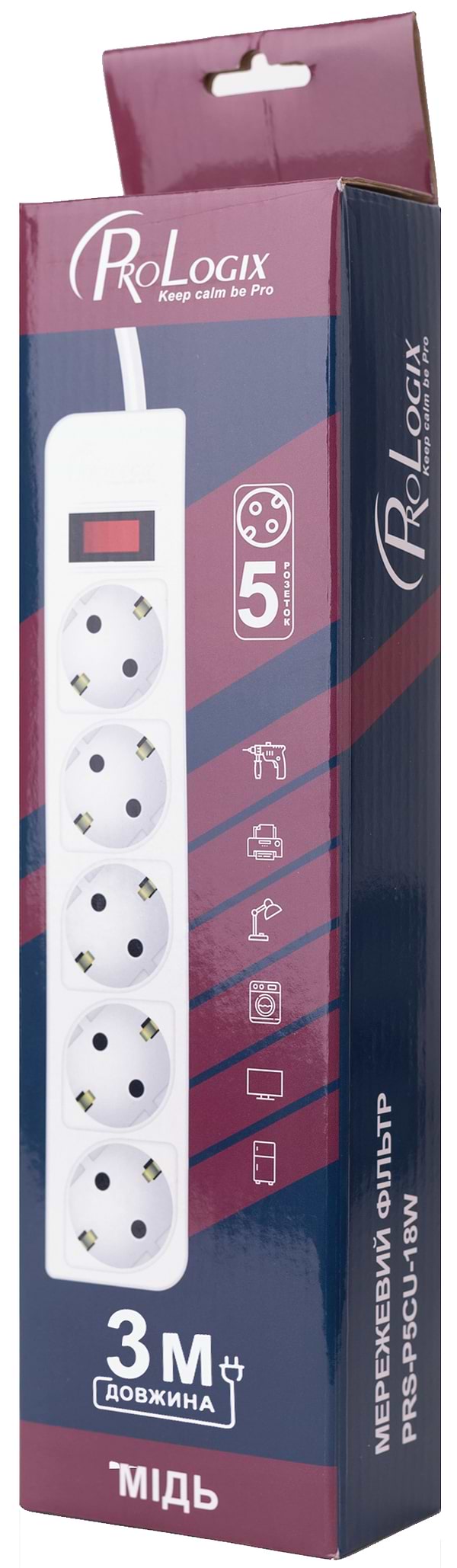 Фото - Мережевий фільтр ProLogix 5р 3m (PRS-P5CU-30W)