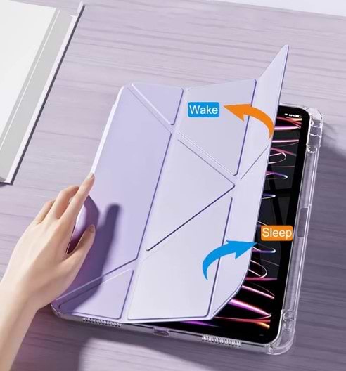 Фото - Чехол для планшета BeCover Ultra Slim Origami Transparent с креплением Apple iPad 10.9" (2022/2024)/iPad (А16) 2025 11" Purple (712941)