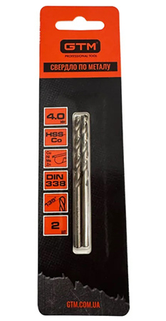Сверло GTM 4,0 мм HSS-Co5 2 шт. (ECo-040B)