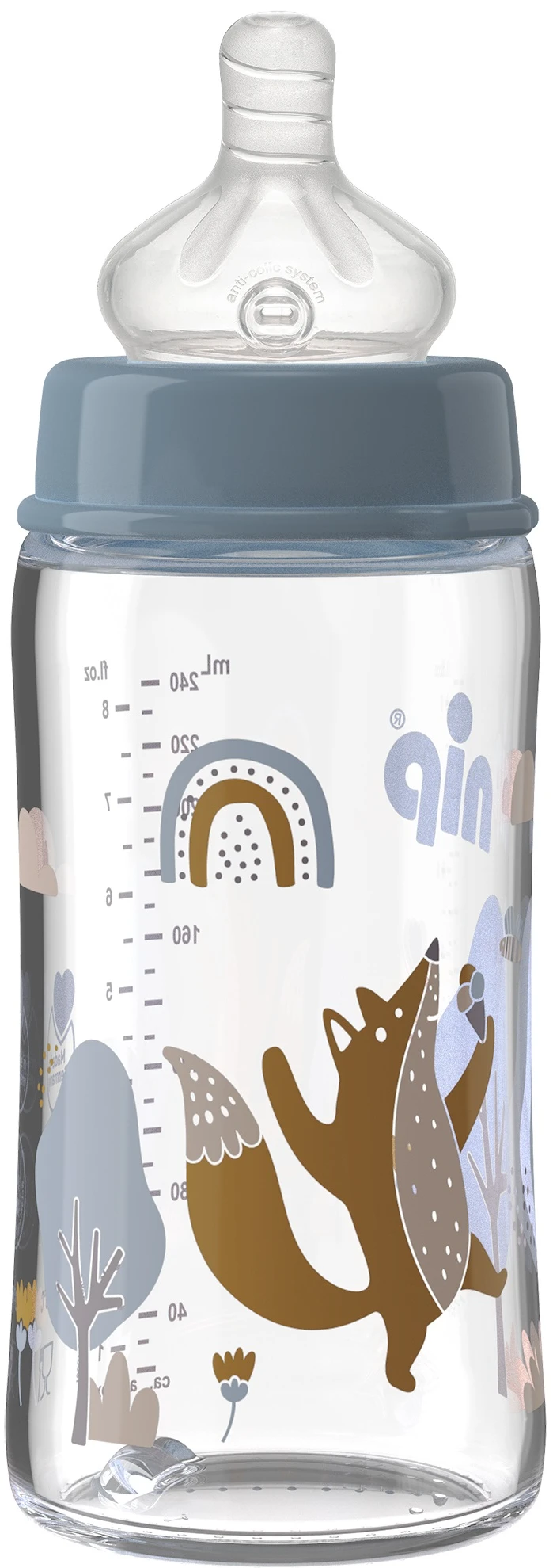Бутылочка для кормления NIP Олени, 240 мл. (35063)